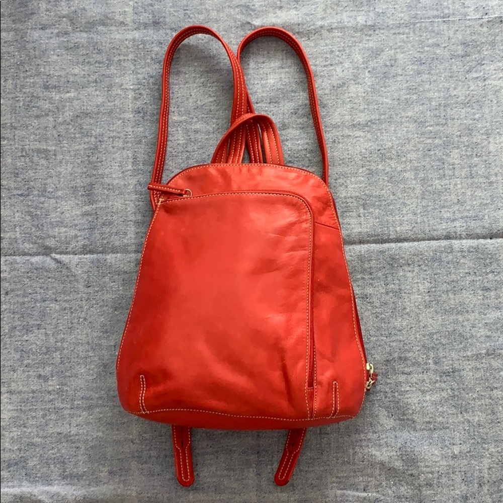 Tignanello Red Leather Backpack - Gorgeous!!!